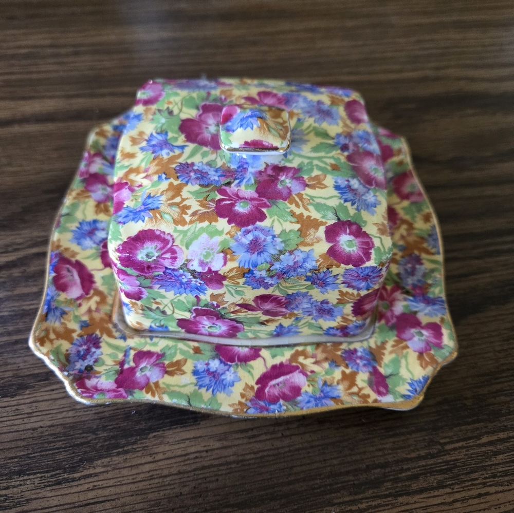 Vintage Royal Winton Grimwades Square Butter Dish